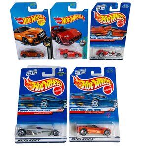Hot Wheels Lot of 5 Die Cast First Editions Lamborghini Nissan Dodge Concept NEW